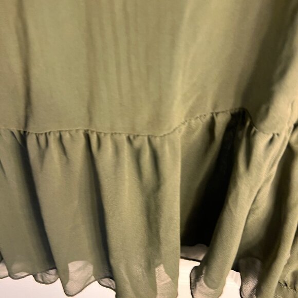 COPY - Who What Wear Olive Green Sheer Fabric Girls Top Sku 1055 Size XS - Picture 6 of 12